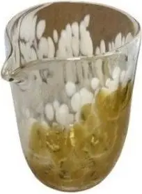Clear and amber mixing glass with a pouring spout